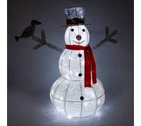 89 cm Light Up Snowman Outdoor 100 Cool White LED 6h/18h timer 12m clear cable White
