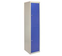 MonsterShop Locker Cabinet Metal Door Flat-Packed Blue And Grey Steel Lockable