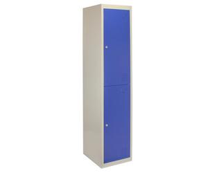 MonsterShop Locker Cabinet Metal Door Flat-Packed Blue And Grey Steel Lockable