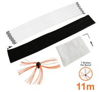 Chimney Sweeper Drill Powered Cleaning Kit Rotary Cleaner Brush Sweeping-brush 11m Fireplace Flue Wood Burner Reinforced Nylon Flexible Rods FREE Dust Sheet FREE Storage Bag Includes Drill Adapter