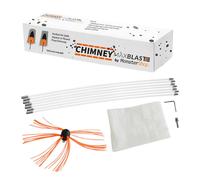 Chimney Cleaning Kit Drill Powered Sweeping-brush Rotary Brush Cleaner 12m Fireplace Wood Burner Flue Reinforced Nylon Flexible Rods FREE Dust Sheet & Storage Bag Includes Drill Adapter & Allen Key