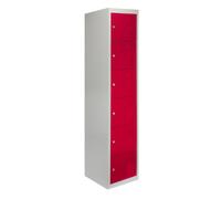 Metal Lockers 6 Doors Steel Flatpack Storage Lockable Gym School Red - 45cm D