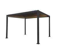 MonsterShop Metal Pergola With Led Lights 3M X 4M Anthracite Grey