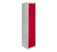 MonsterShop Metal Storage Lockers - Six Doors, Flatpacked, Red