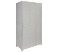 MonsterShop Metal Storage Lockers - Three Doors, Grey