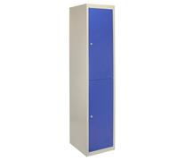 MonsterShop Locker Cabinet Metal Door Flat-Packed Blue And Grey Steel Lockable