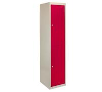 MonsterShop Metal Storage Lockers - Two Doors, Flatpacked, Red