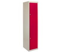 MonsterShop 2 Door Metal Storage Lockers, Flatpack Red & Grey Steel Lockable Unit, Staff Gym School Changing Red