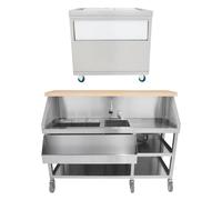 Monstershop Mobile Cocktail Bar Station & Ice Cart - 800Mm In Silver Silver