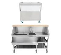 Monstershop Mobile Cocktail Bar Station & Ice Cart - 800mm in Silver Monstershop Silver