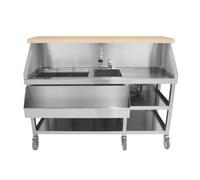 MonsterShop Mobile Cocktail Bar Station Stainless Steel Event Prep Serving Counter