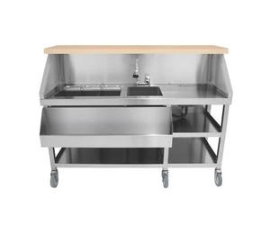 MonsterShop Mobile Cocktail Bar Station Stainless Steel Event Prep Serving Counter
