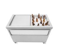 MonsterShop Mobile Ice Cart 109L Capacity Stainless Steel Rolling Drinks Cooler 100Cm Chest