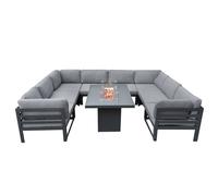 Monstershop Modular Garden Furniture Set With Fire Pit - Anthracite Grey Grey
