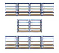 Monstershop Monster Racking T-Rax 10 x Extra Wide Storage Shelves, Blue, 160cm W in Blue Monstershop Blue