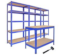 3 T-Rax Storage Shelving Units and 120cm Q-Rax Workbench, none