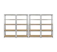 Monstershop Monster Racking 4 X Galwix Galvanised Steel Shelves, 90Cm Wide In Silver Silver One Size