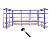 MonsterShop Monster Racking 5 X 90Cm Blue Warehouse Storage Bays/garage Shed Shelving