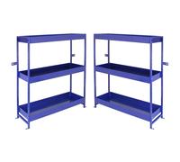 2x Steel Van Shelving Metal Rack Racking System 3 Shelf Unit Storage Toolbox