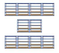 Monstershop Monster Racking T-Rax 10 X Extra Wide Storage Shelves, Blue, 160Cm W, Blue