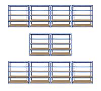 Monstershop Monster Racking T-Rax 10 x Extra Wide Storage Shelves, Blue, 160cm W in Blue Monstershop Blue