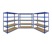 Monster Racking T-Rax 3 x Extra Wide Storage Shelves - Blue (160cm W, 60cm D)