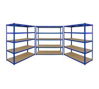 Monster Racking T-Rax 3 x Extra Wide Storage Shelves - Blue (160cm W, 60cm D)