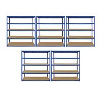 5 Tier 160cm Garage Storage Shed Shelving Metal Unit T-RAX 60cm Deep | Bay