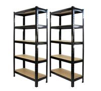 Monster Racking T-Rax Heavy Duty Shelving Units, Black, 75cm W, 30cm D, Set of 2