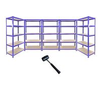 5 x 90cm Blue Warehouse Storage Bays / Garage Shed Shelving /