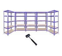 Monster Racking T-Rax Metal Storage Shelves - Blue 90cm W, 45cm D, Set of 5