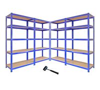 Monster Racking T-Rax Metal Storage Shelves - Blue 90cm W, 45cm D, Set of 4