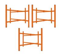 Mortar Spot Board Stand x 3 Heavy Duty 20" 500mm High Powder Coated Steel Box Section Frame Locking Mechanism Adjustable Foldable Design Easy Storage Bricklayers Plastering Holder Fixing Kit Included