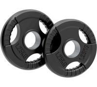 Olympic Weight Plates, Rubber Tri-Grip Barbell Weight Sets, Powerlifting & Bodybuilding Weights - Home Gym Equipment for Strength Training & Workouts by Body Revolution (1.25KG, Pair)