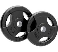 Body Revolution Olympic Weight Plates, 1.25kg - 25kg, Rubber Tri-Grip Barbell Weights, Powerlifting & Bodybuilding Weights, Home Gym Equipment for Strength Training (20 kg PAIR)
