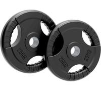 Olympic Tri-Grip Rubber Weight Plates Black Pairs Sets 25 kg PAIR Black
