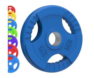 Monstershop Olympic Tri-Grip Rubber Weight Plates Colour Pairs Sets 7.5Kg Multi