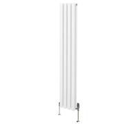 MonsterShop Oval Column Radiator & Valves - 1600mm X 240mm - White