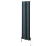 Monstershop Oval Column Radiator & Valves - 1600mm x 360mm - Anthracite Grey