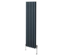 Monstershop Oval Column Radiator & Valves - 1600Mm X 360Mm - Anthracite Grey