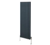 Monstershop Oval Column Radiator & Valves - 1600mm x 480mm - Anthracite Grey