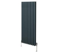 Monstershop Oval Column Radiator & Valves - 1600mm x 600mm - Anthracite Grey