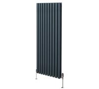 Monstershop Oval Column Radiator & Valves - 1600Mm X 600Mm - Anthracite Grey