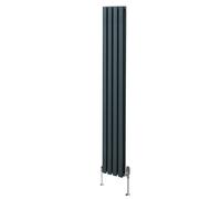 Monstershop Oval Column Radiator & Valves - 1800mm x 240mm - Anthracite Grey