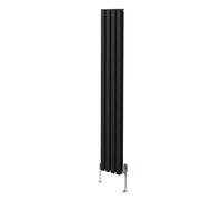 Monstershop Oval Column Radiator & Valves - 1800mm x 240mm - Black