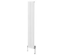 MonsterShop Oval Column Radiator & Valves - 1800mm X 240mm - White