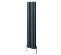 Monstershop Oval Column Radiator & Valves - 1800Mm X 360Mm - Anthracite Grey