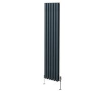 Monstershop Oval Column Radiator & Valves - 1800mm x 360mm - Anthracite Grey
