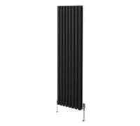 MonsterShop Oval Column Radiator & Valves - 1800mm X 480mm - Black