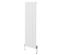 MonsterShop Oval Column Radiator & Valves - 1800mm X 480mm - White